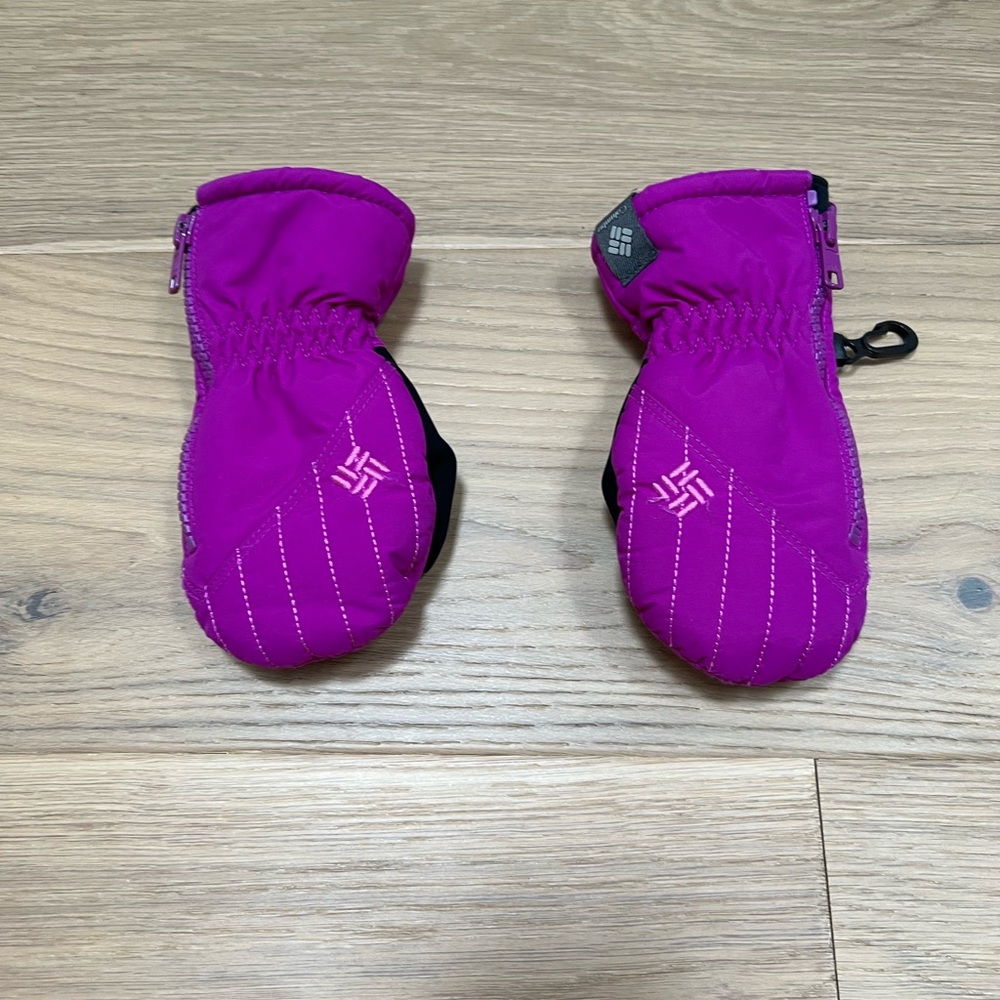 Columbia pink toddler winter mittens